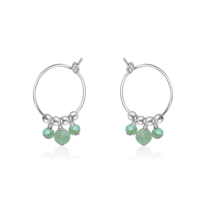 Hoop Earrings - Amazonite - Sterling Silver - Luna Tide Handmade Jewellery
