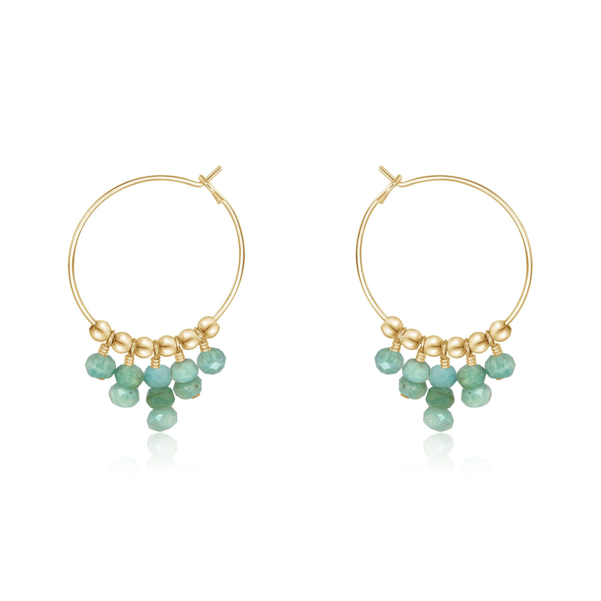 Hoop Earrings - Amazonite - 14K Gold Fill - Luna Tide Handmade Jewellery