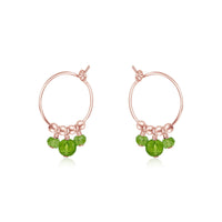 Hoop Earrings - Peridot - 14K Rose Gold Fill - Luna Tide Handmade Jewellery