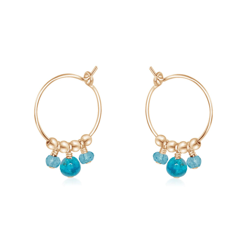 Hoop Earrings - Apatite - 14K Gold Fill - Luna Tide Handmade Jewellery