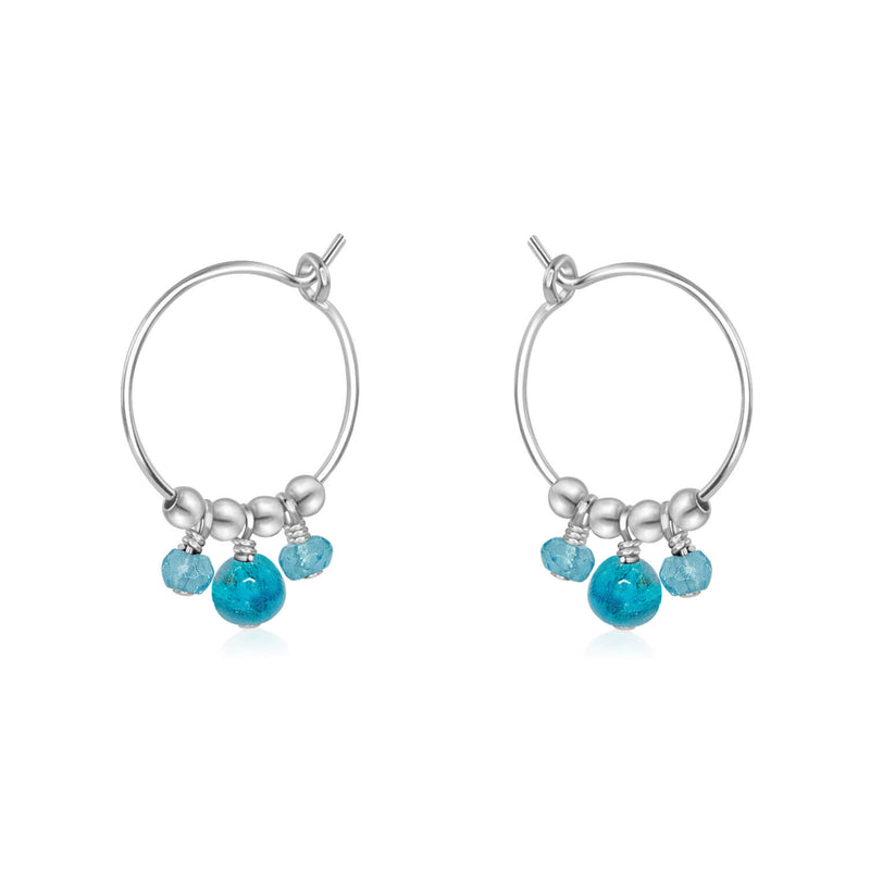 Hoop Earrings - Apatite - Sterling Silver - Luna Tide Handmade Jewellery