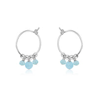 Hoop Earrings - Aquamarine - Sterling Silver - Luna Tide Handmade Jewellery