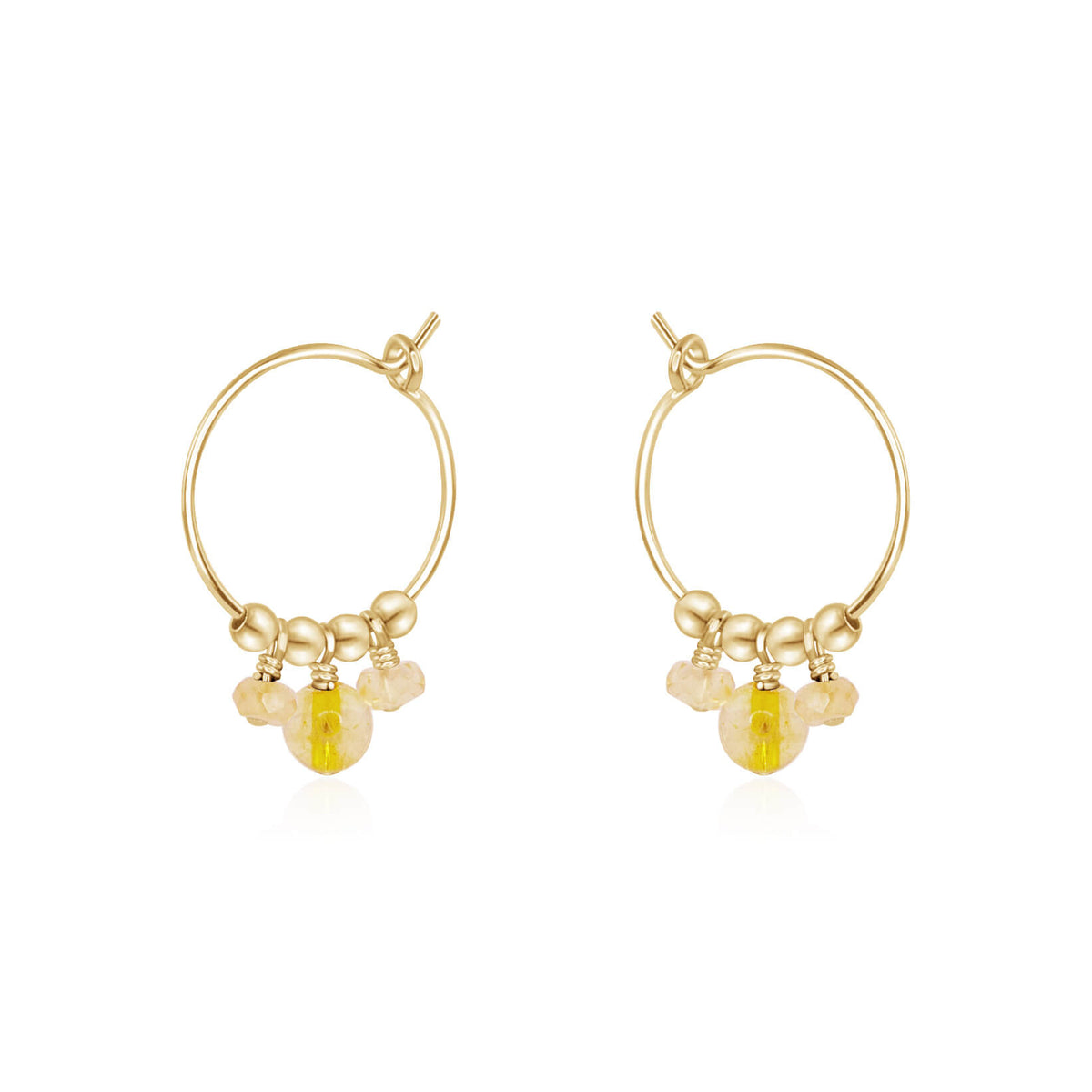 Hoop Earrings - Citrine - 14K Gold Fill - Luna Tide Handmade Jewellery