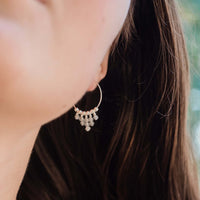 Hoop Earrings - Labradorite - Sterling Silver - Luna Tide Handmade Jewellery