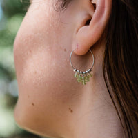 Hoop Earrings - Peridot - Sterling Silver - Luna Tide Handmade Jewellery