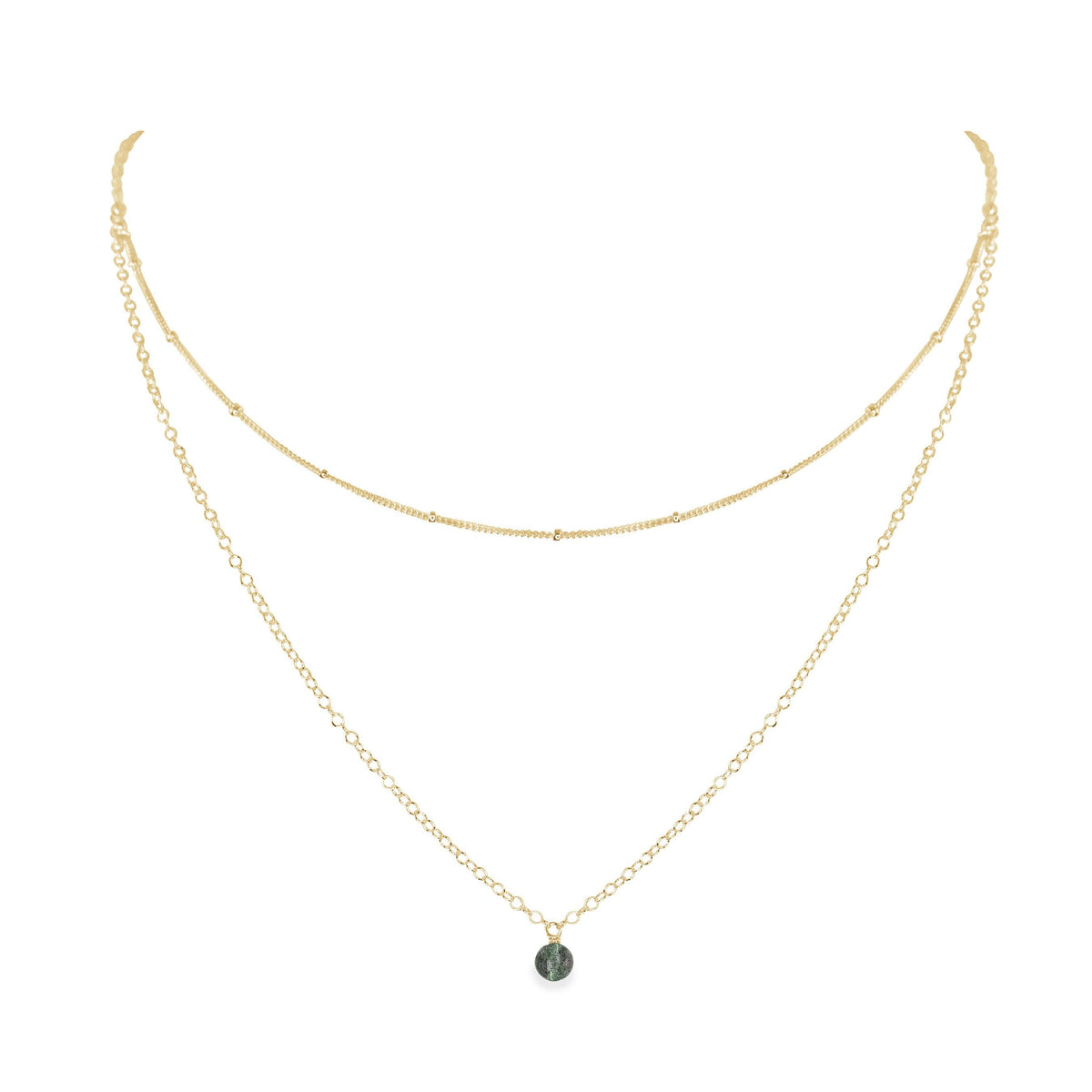 Layered Choker - Labradorite - 14K Gold Fill - Luna Tide Handmade Jewellery
