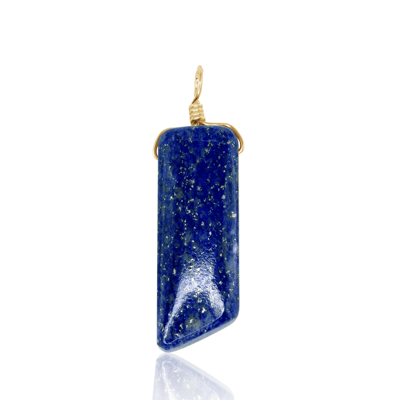 Lapis Lazuli Smooth Point Pendant - Lapis Lazuli Smooth Point Pendant - 14k Gold Fill - Luna Tide Handmade Crystal Jewellery