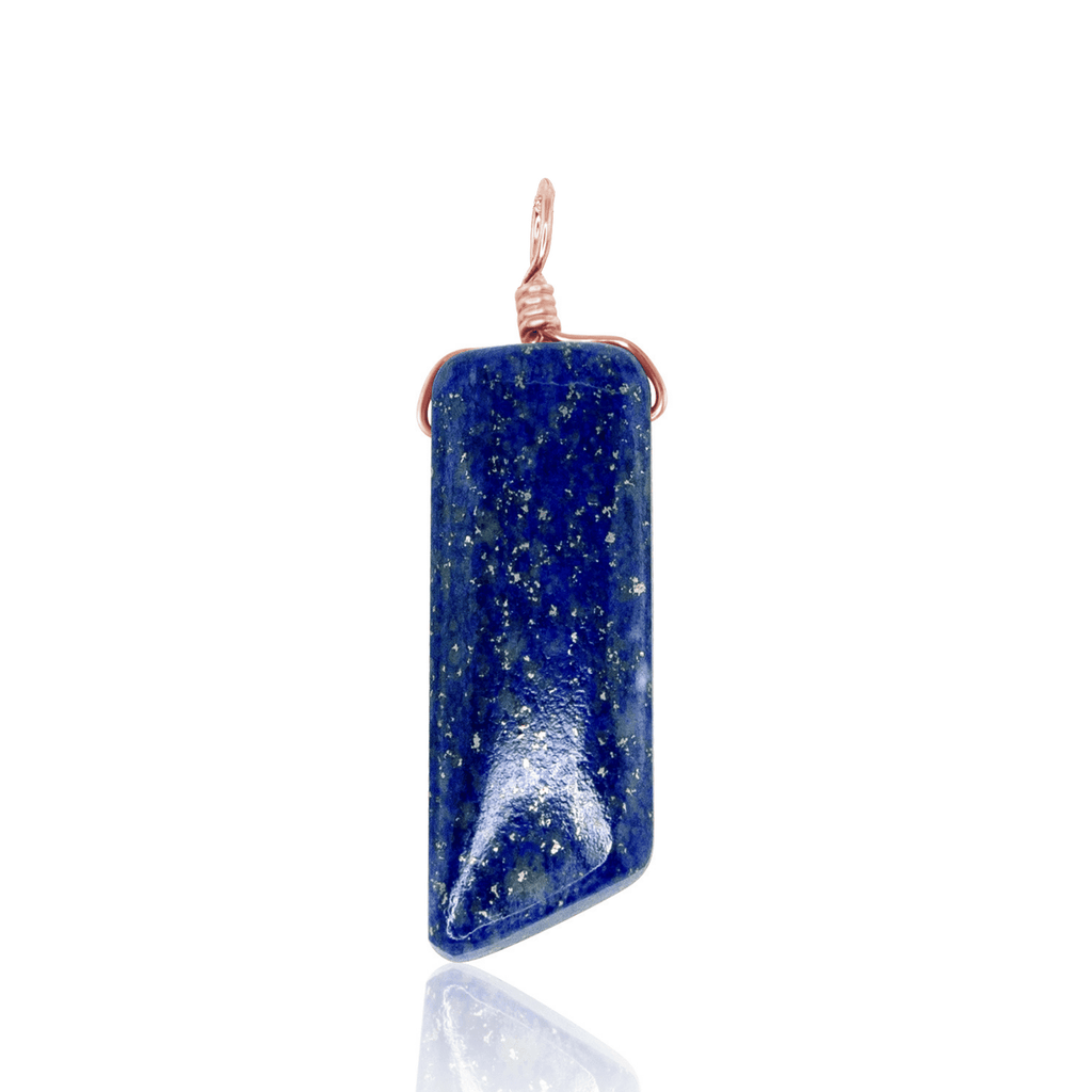 Lapis Lazuli Smooth Point Pendant - Lapis Lazuli Smooth Point Pendant - 14k Rose Gold Fill - Luna Tide Handmade Crystal Jewellery