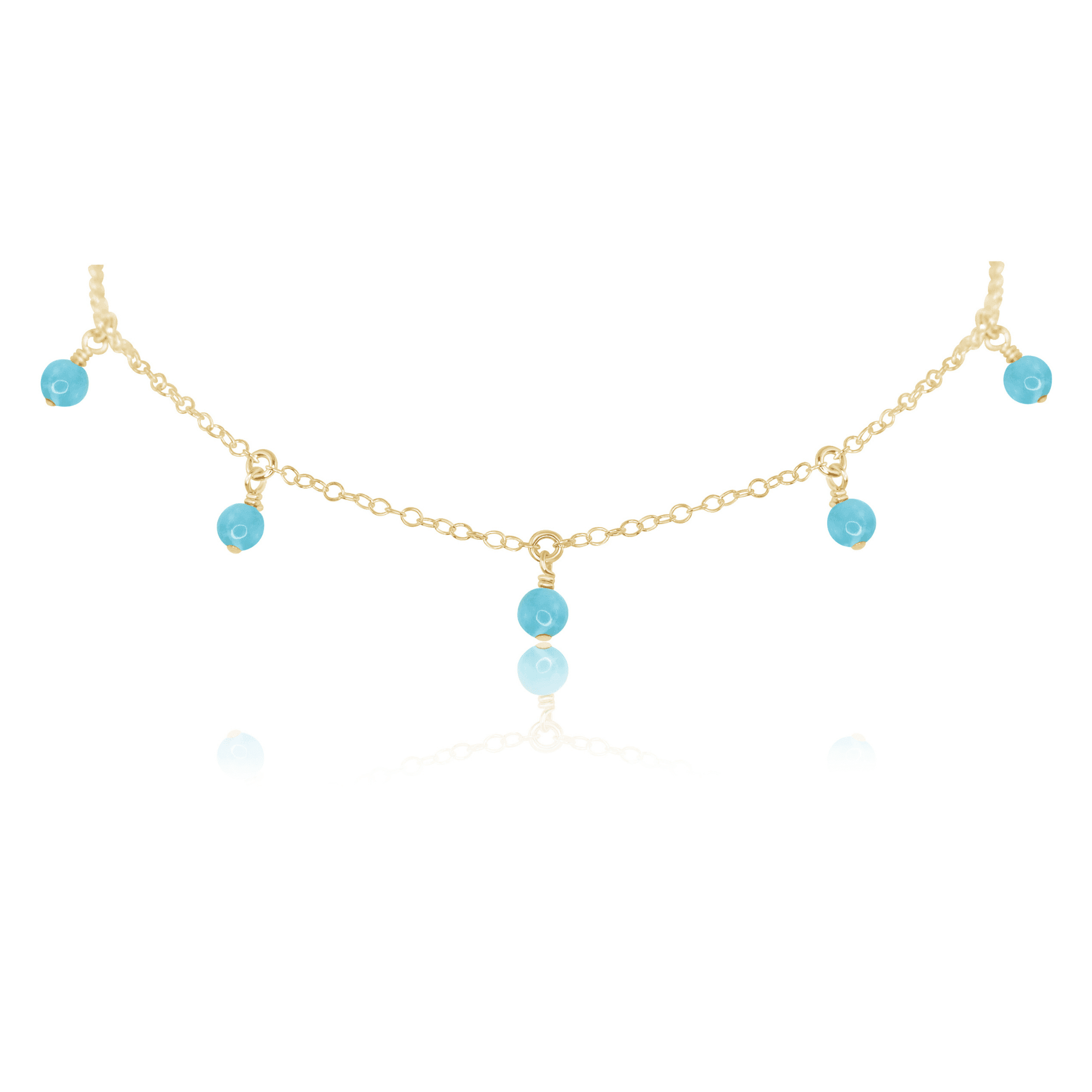 Larimar Bead Drop Choker - Larimar Bead Drop Choker - 14k Gold Fill - Luna Tide Handmade Crystal Jewellery