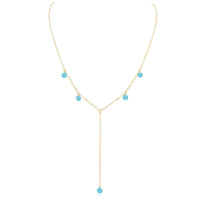 Boho Y Necklace - Larimar - 14K Gold Fill - Luna Tide Handmade Jewellery