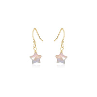 Little Rainbow Moonstone Star Dangle Drop Earrings - Little Rainbow Moonstone Star Dangle Drop Earrings - 14k Gold Fill - Luna Tide Handmade Crystal Jewellery