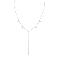 Boho Y Necklace - Lavender Amethyst - Sterling Silver - Luna Tide Handmade Jewellery