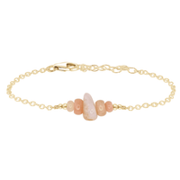 Chip Bead Bar Bracelet - Pink Peruvian Opal - 14K Gold Fill - Luna Tide Handmade Jewellery