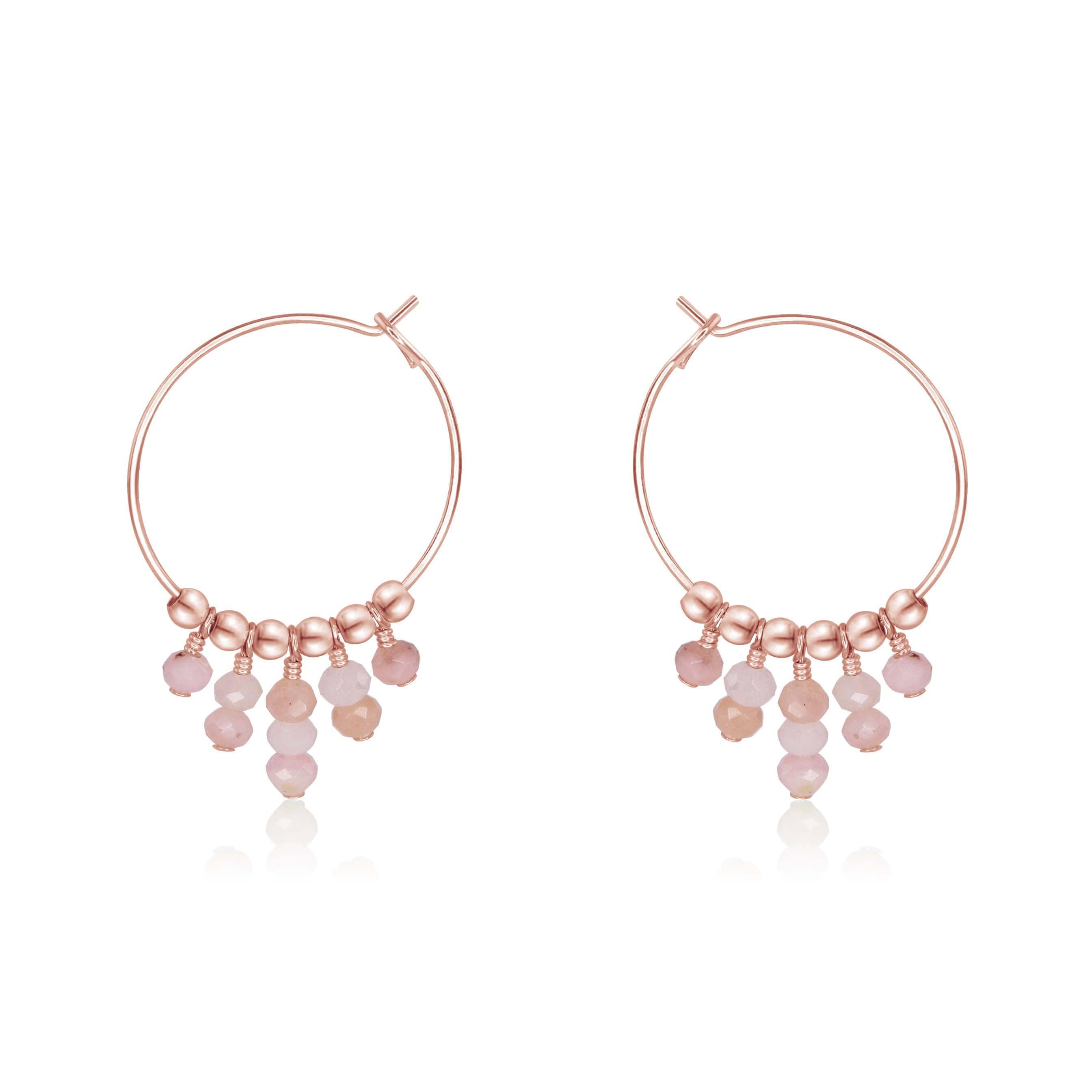 Pink Peruvian Opal Statement Hoop Earrings – Luna Tide