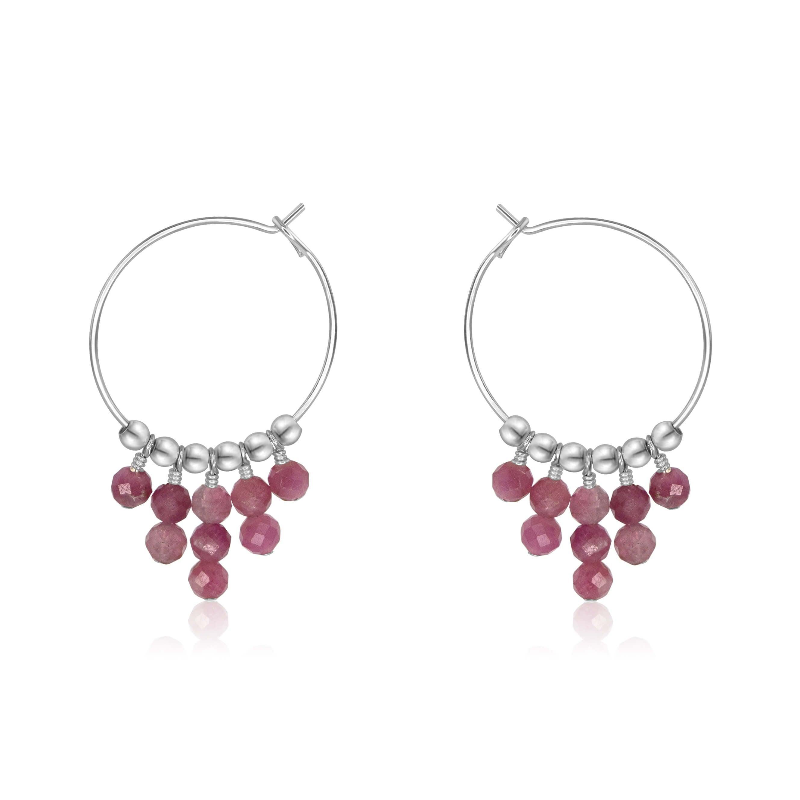 Pink Tourmaline Statement Hoop Earrings Luna Tide