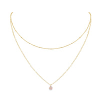 Layered Choker - Rainbow Moonstone - 14K Gold Fill - Luna Tide Handmade Jewellery