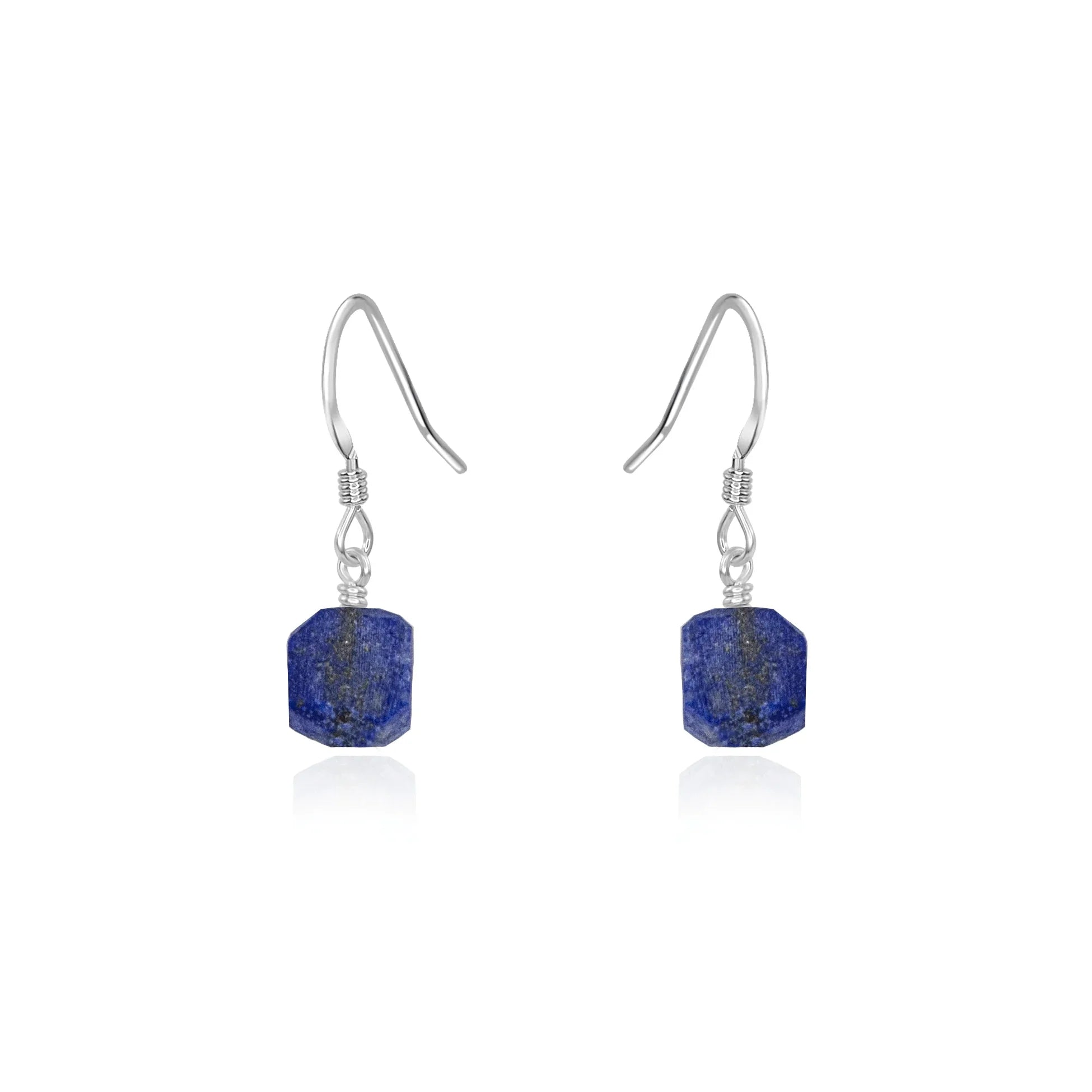 Handmade 925 Sterling Silver Lapis Lazuli Dangle Earrings - Genuine Gemstone, Nickel-Free