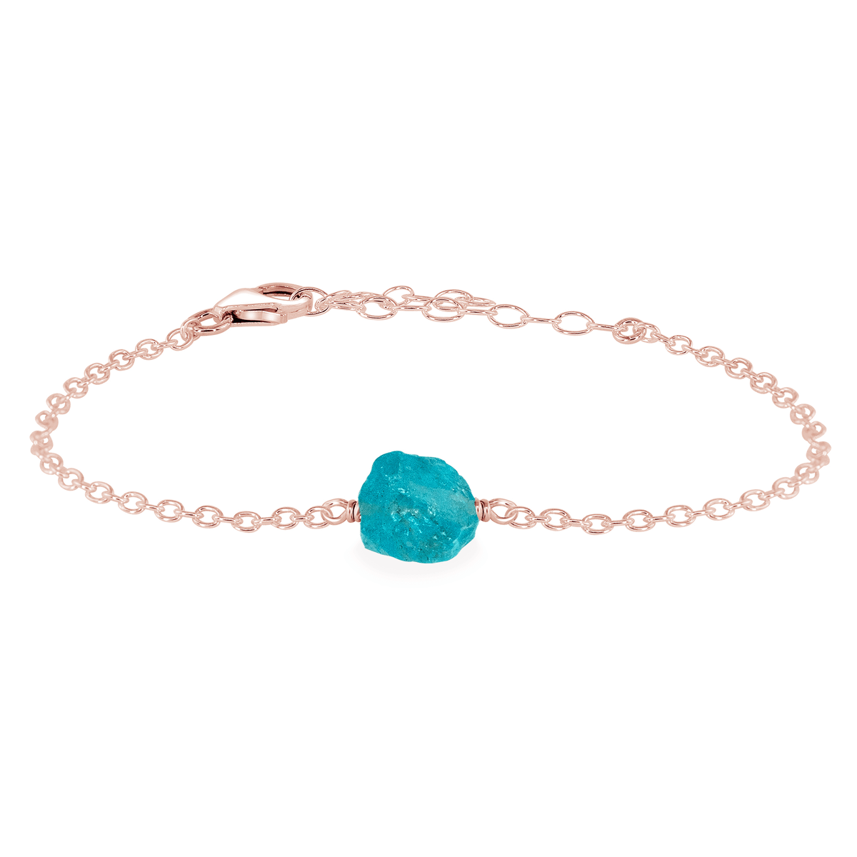 Raw Bracelet - Apatite - 14K Rose Gold Fill - Luna Tide Handmade Jewellery