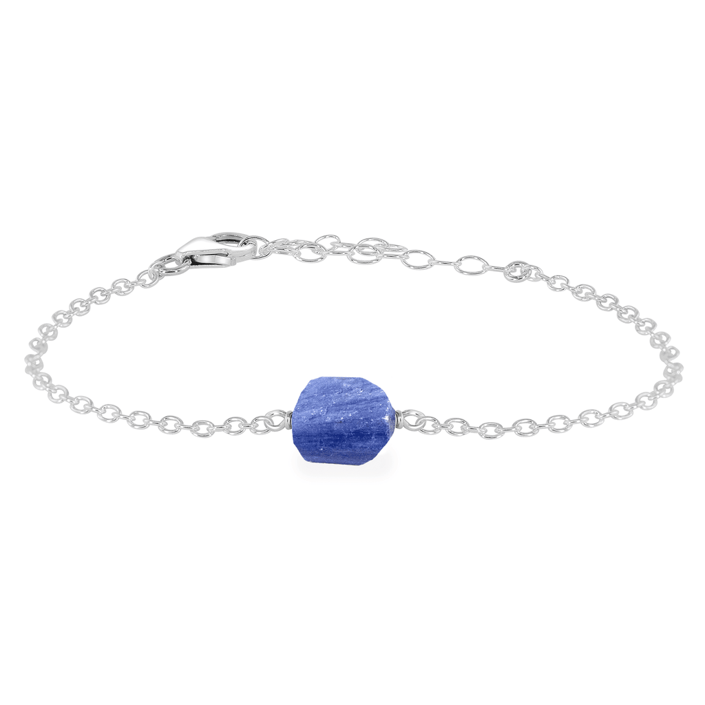 Raw Kyanite Crystal Nugget Bracelet - Raw Kyanite Crystal Nugget Bracelet - Sterling Silver - Luna Tide Handmade Crystal Jewellery