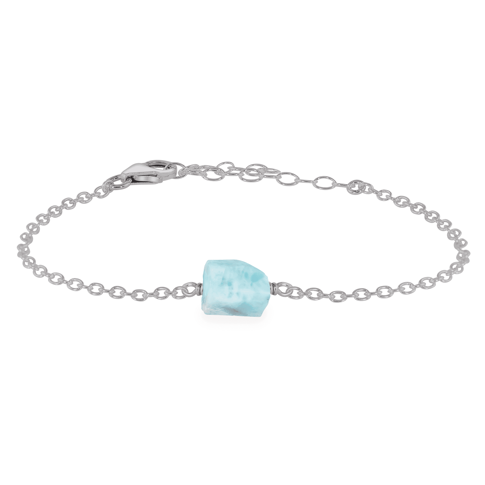 Raw Larimar Crystal Nugget Bracelet - Raw Larimar Crystal Nugget Bracelet - Stainless Steel - Luna Tide Handmade Crystal Jewellery