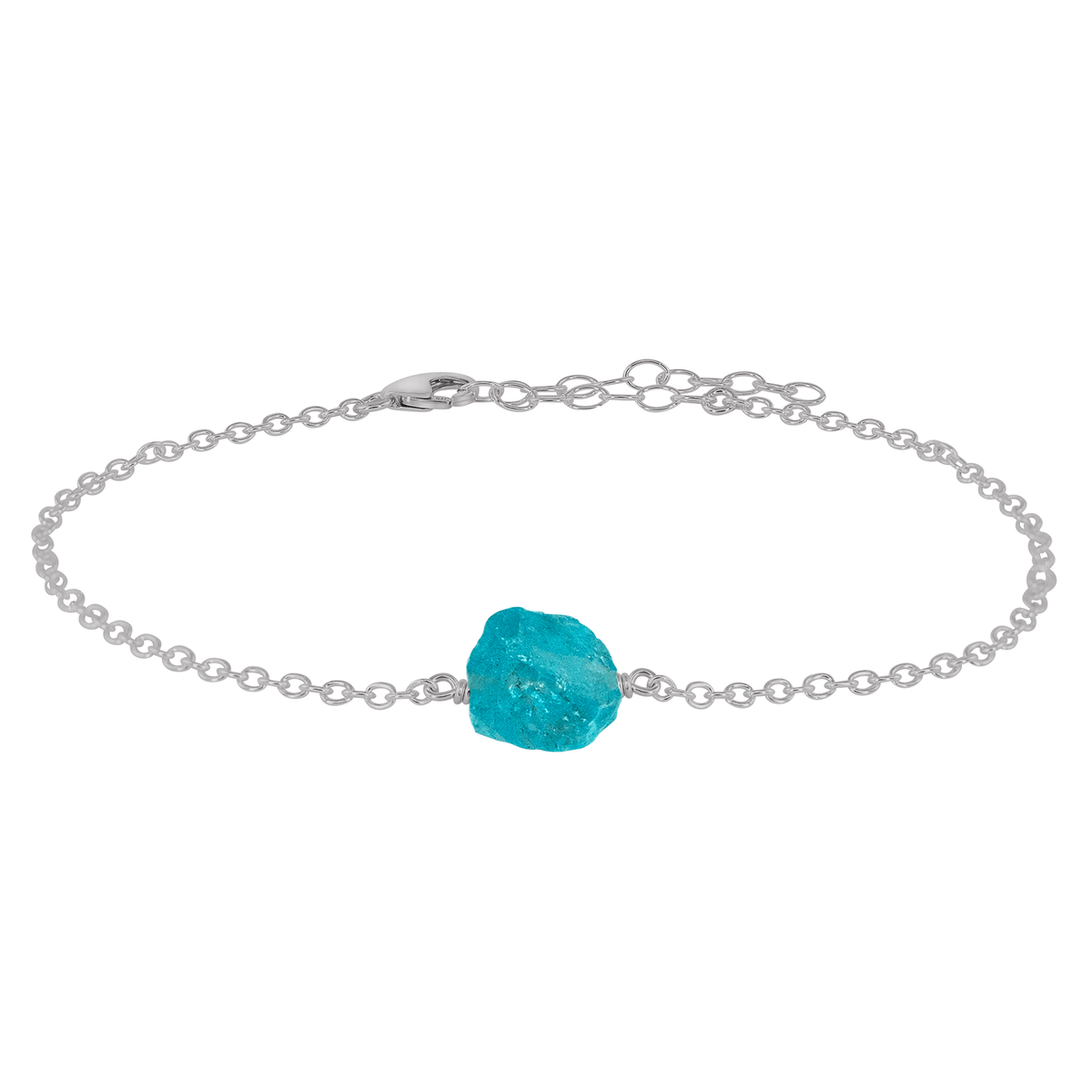 Raw Nugget Anklet - Apatite - Stainless Steel - Luna Tide Handmade Jewellery