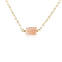 Raw Nugget Necklace - Pink Peruvian Opal - 14K Gold Fill - Luna Tide Handmade Jewellery