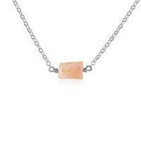 Raw Nugget Necklace - Pink Peruvian Opal - Stainless Steel - Luna Tide Handmade Jewellery