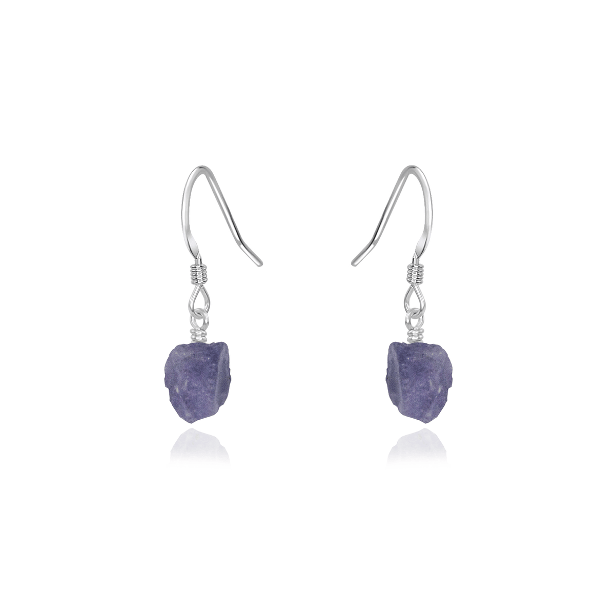 Raw Purple Tanzanite Crystal Dangle Drop Earrings Luna Tide