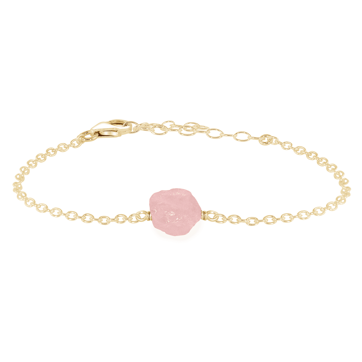 Raw Rose Quartz Crystal Nugget Bracelet Luna Tide - Main Image