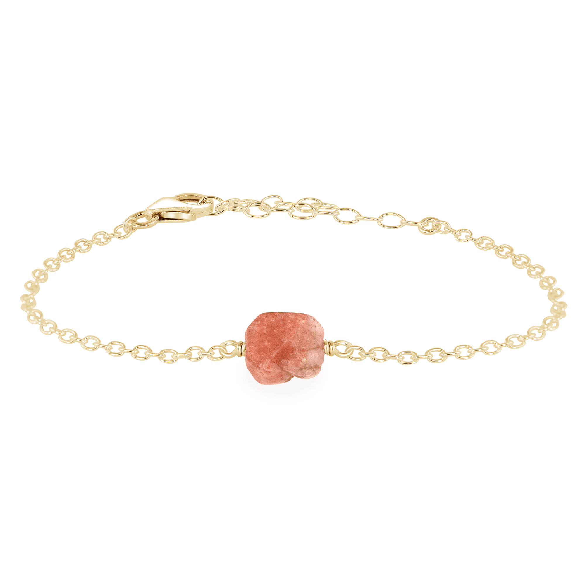 Raw Sunstone Crystal Nugget Bracelet - Raw Sunstone Crystal Nugget Bracelet - 14k Gold Fill - Luna Tide Handmade Crystal Jewellery