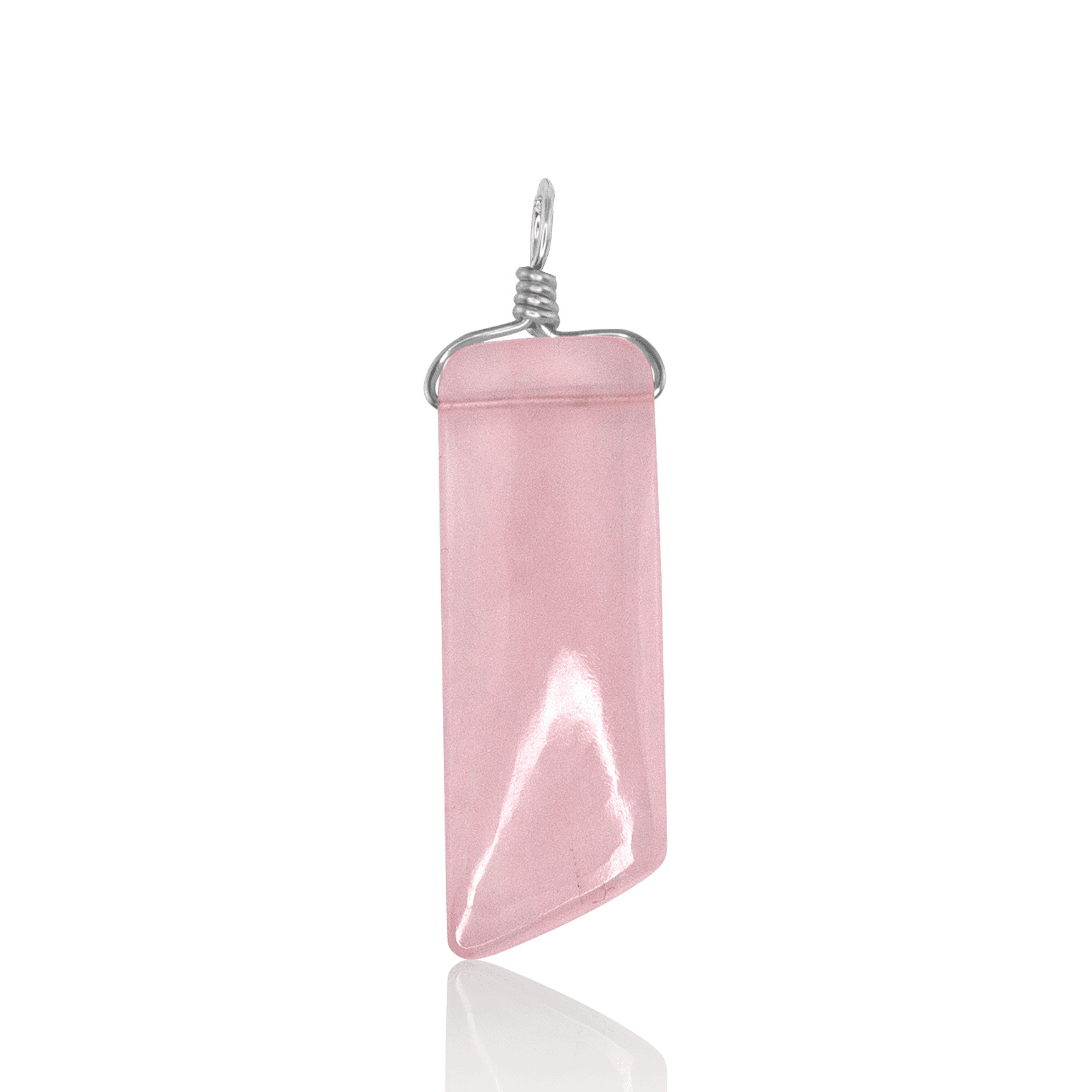 Rose Quartz Smooth Point Pendant - Rose Quartz Smooth Point Pendant - Sterling Silver - Luna Tide Handmade Crystal Jewellery
