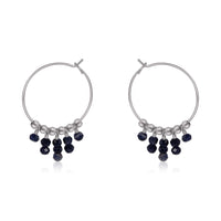 Hoop Earrings - Sapphire - Stainless Steel - Luna Tide Handmade Jewellery