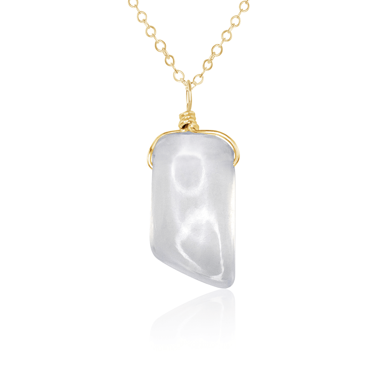Small Smooth Crystal Quartz Gentle Point Crystal Pendant Necklace - Small Smooth Crystal Quartz Gentle Point Crystal Pendant Necklace - 14k Gold Fill / Cable - Luna Tide Handmade Crystal Jewellery