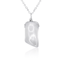 Small Smooth Crystal Quartz Gentle Point Crystal Pendant Necklace - Small Smooth Crystal Quartz Gentle Point Crystal Pendant Necklace - Sterling Silver / Cable - Luna Tide Handmade Crystal Jewellery