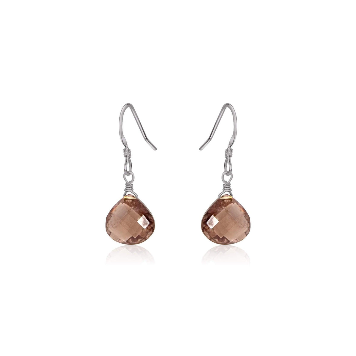 Steel & white howlite tear drop earrings. Steel Steel & white howlite tear drop earrings. Steel