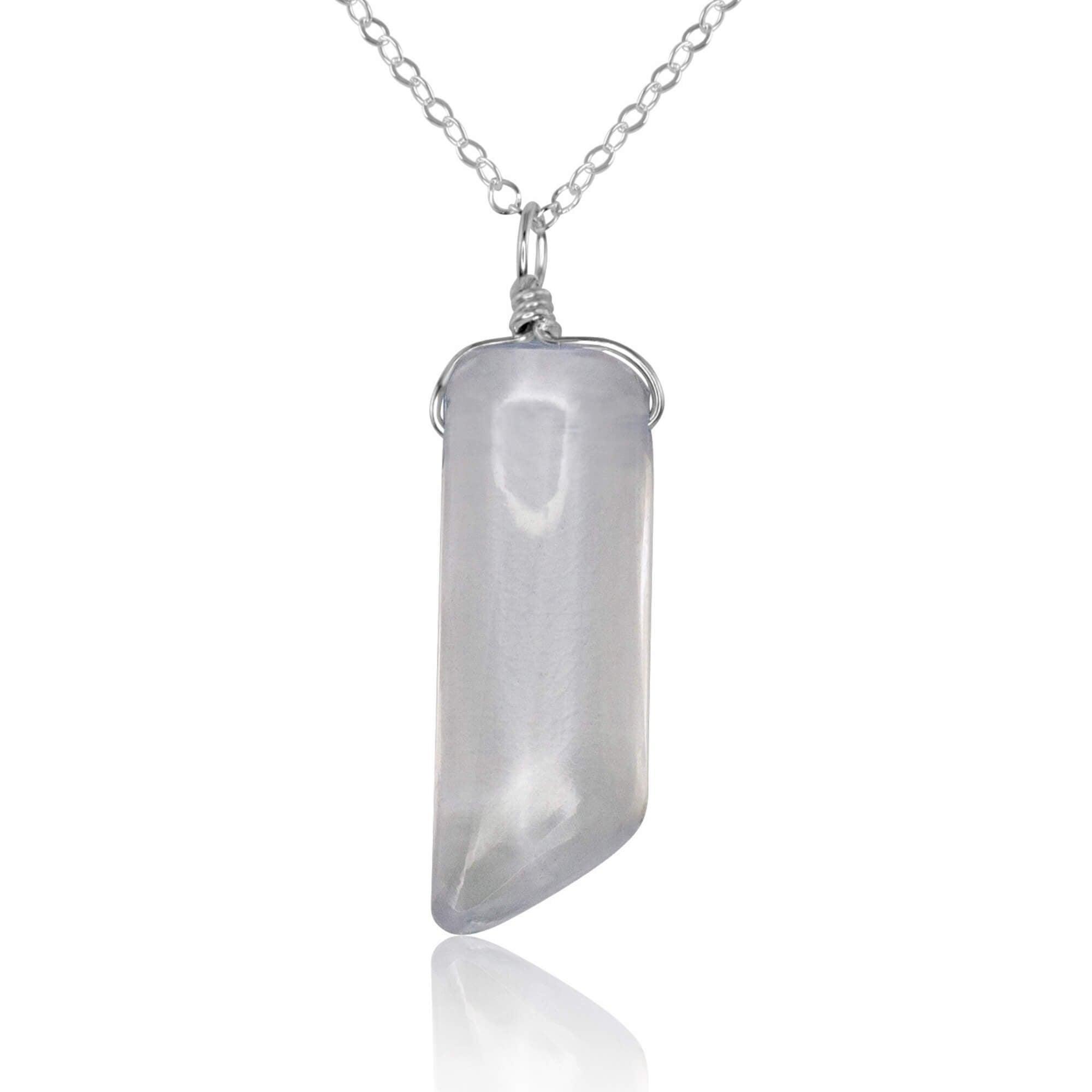 Smooth Crystal Quartz Natural Point Crystal Necklace - Smooth Crystal Quartz Natural Point Crystal Necklace - Sterling Silver / Cable - Luna Tide Handmade Crystal Jewellery