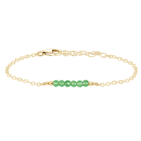 Faceted Bead Bar Bracelet - Aventurine - 14K Gold Fill - Luna Tide Handmade Jewellery