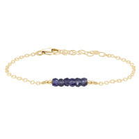 Faceted Bead Bar Bracelet - Iolite - 14K Gold Fill - Luna Tide Handmade Jewellery