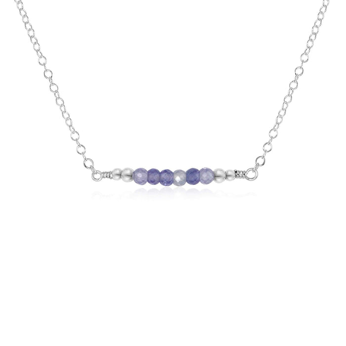 Amethyst Bead Bar Necklace Sterling Silver Amethyst Bead Bar Necklace Sterling Silver