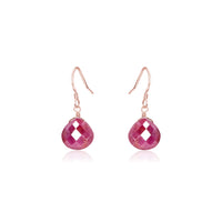 Teardrop Earrings - Ruby - 14K Rose Gold Fill - Luna Tide Handmade Jewellery
