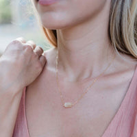Raw Nugget Necklace - Citrine - 14K Gold Fill - Luna Tide Handmade Jewellery