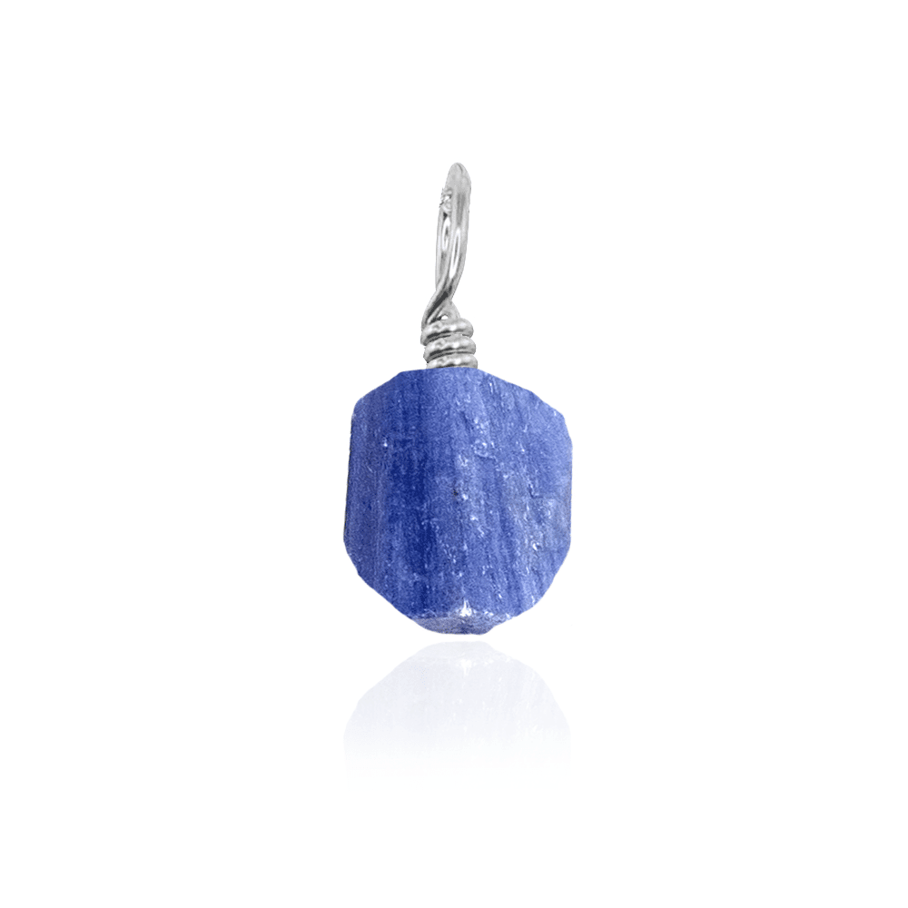 Tiny Raw Kyanite Crystal Pendant - Tiny Raw Kyanite Crystal Pendant - Sterling Silver - Luna Tide Handmade Crystal Jewellery