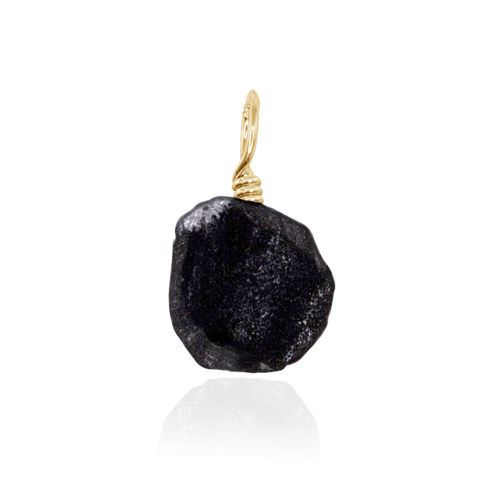 Tiny Raw Obsidian Crystal Pendant Luna Tide