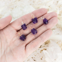 Tiny Raw Purple Amethyst Crystal Pendant - Tiny Raw Purple Amethyst Crystal Pendant - Sterling Silver - Luna Tide Handmade Crystal Jewellery
