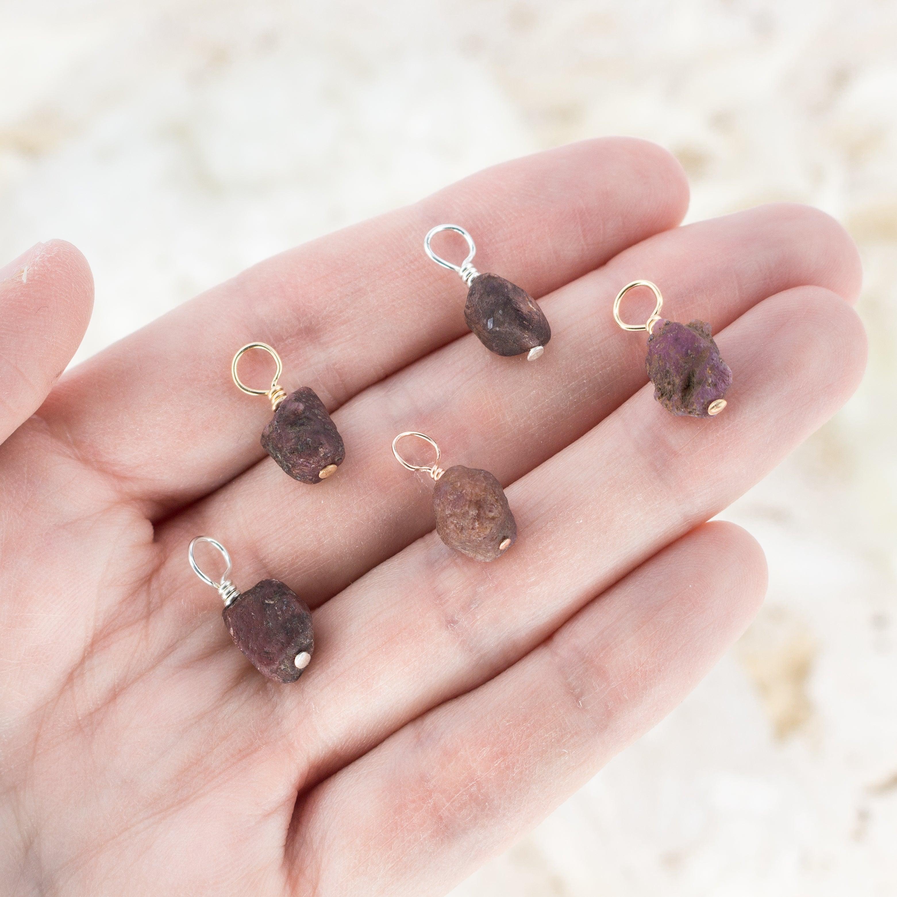 Tiny Raw Ruby Crystal Pendant - Tiny Raw Ruby Crystal Pendant - 14k Gold Fill - Luna Tide Handmade Crystal Jewellery