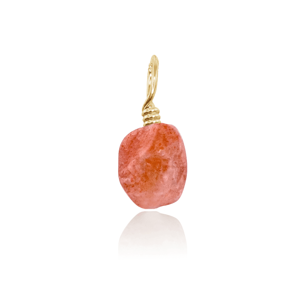 Tiny Raw Sunstone Crystal Pendant - Tiny Raw Sunstone Crystal Pendant - 14k Gold Fill - Luna Tide Handmade Crystal Jewellery