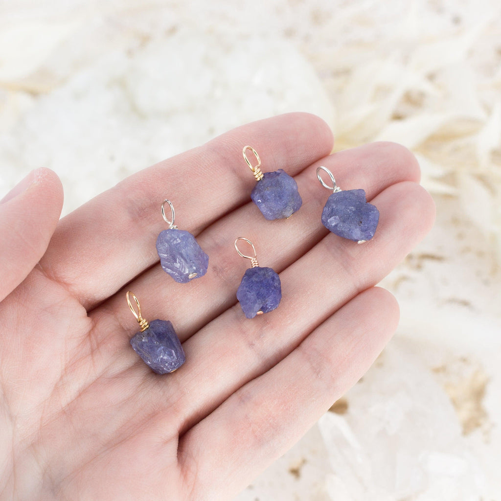 Tiny Raw Tanzanite Crystal Pendant - Tiny Raw Tanzanite Crystal Pendant - Sterling Silver - Luna Tide Handmade Crystal Jewellery