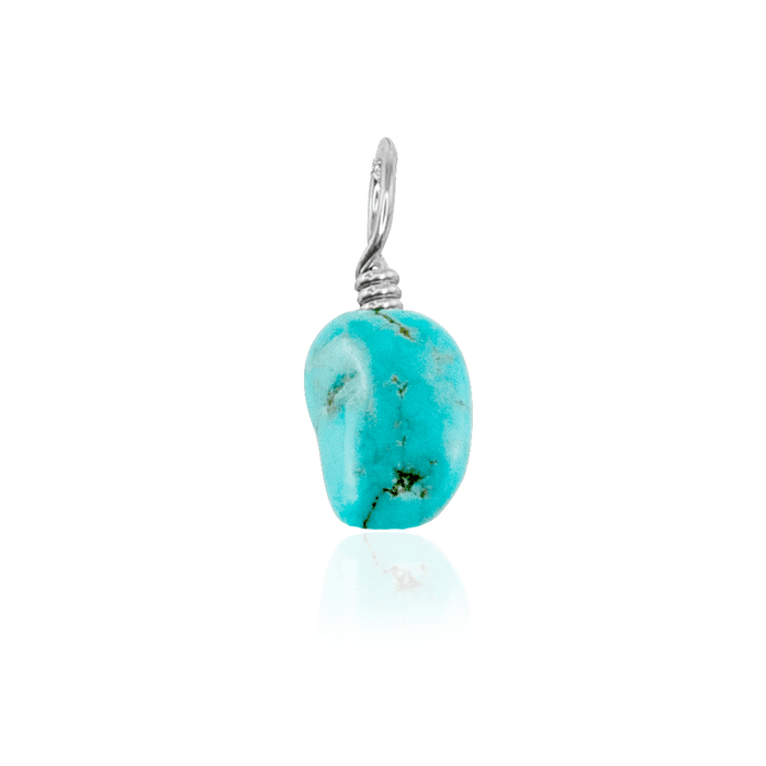 Tiny Raw Turquoise Crystal Pendant - Tiny Raw Turquoise Crystal Pendant - Sterling Silver - Luna Tide Handmade Crystal Jewellery