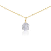 Tiny Rough Crystal Quartz Gemstone Pendant Choker - Tiny Rough Crystal Quartz Gemstone Pendant Choker - 14k Gold Fill / Satellite - Luna Tide Handmade Crystal Jewellery