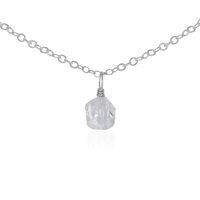 Raw Crystal Pendant Choker - Crystal Quartz - Stainless Steel - Luna Tide Handmade Jewellery